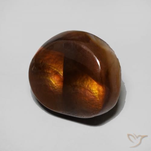 6.28 ct Multicolor Fire Agate Stone, Natural Fire Agate in Fancy Cabochon Shape for Sale