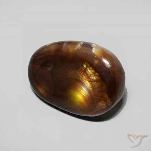 4.57 ct Multicolor Fire Agate Stone, Natural Fire Agate in Fancy Cabochon Shape for Sale