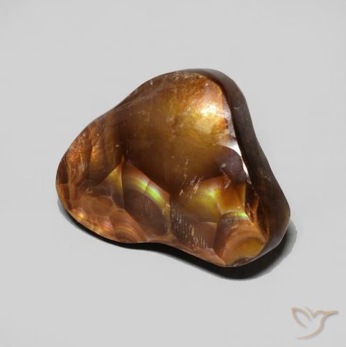 4.62 ct Multicolor Fire Agate Stone, Natural Fire Agate in Fancy Cabochon Shape for Sale