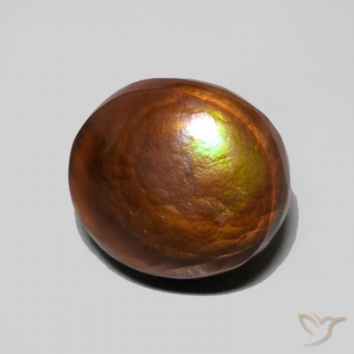 5.06 ct Multicolor Fire Agate Stone, Natural Fire Agate in Oval Cabochon Shape for Sale
