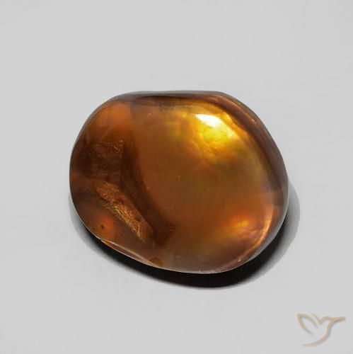 5.28 ct Multicolor Fire Agate Stone, Natural Fire Agate in Fancy Cabochon Shape for Sale