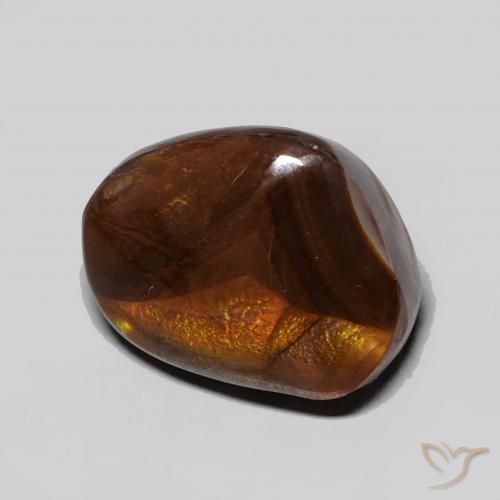 6.34 ct Multicolor Fire Agate Stone, Natural Fire Agate in Fancy Cabochon Shape for Sale