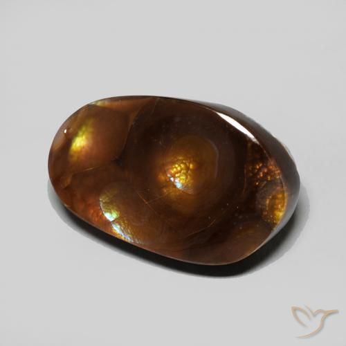 6.54 ct Multicolor Fire Agate Stone, Natural Fire Agate in Fancy Cabochon Shape for Sale