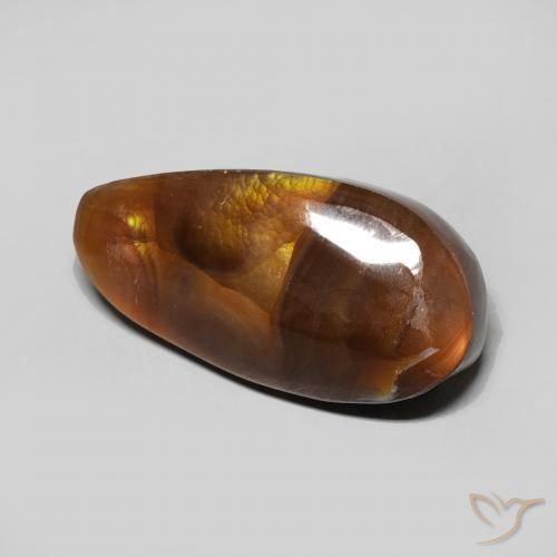 6.88 ct Multicolor Fire Agate Stone, Natural Fire Agate in Fancy Cabochon Shape for Sale