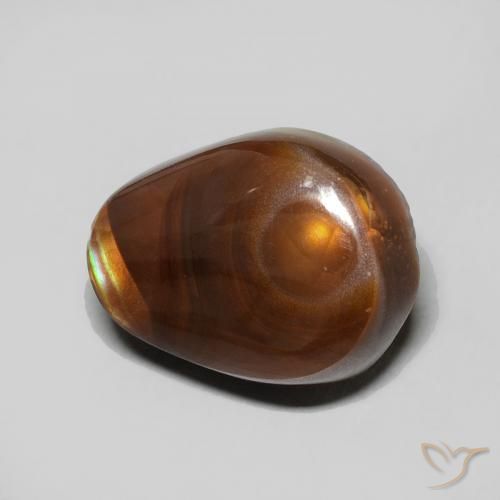 6.05 ct Multicolor Fire Agate Stone, Natural Fire Agate in Fancy Cabochon Shape for Sale