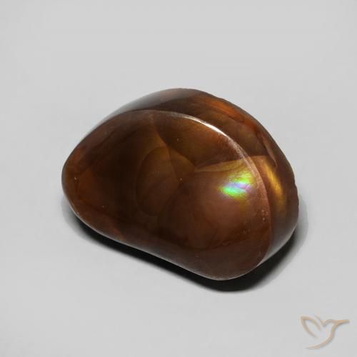5.32 ct Multicolor Fire Agate Stone, Natural Fire Agate in Fancy Cabochon Shape for Sale