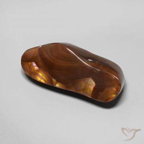 8.06 ct Multicolor Fire Agate Stone, Natural Fire Agate in Fancy Cabochon Shape for Sale