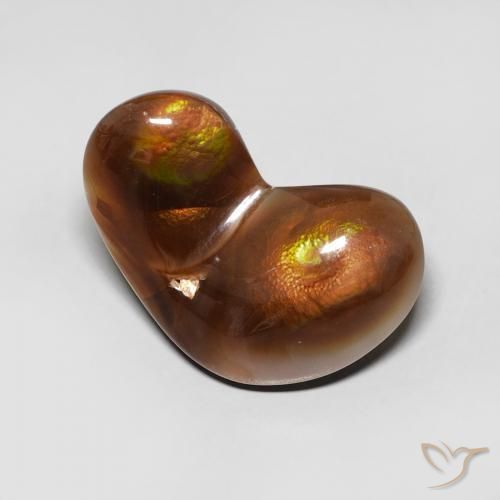 6.52 ct Multicolor Fire Agate Stone, Natural Fire Agate in Fancy Cabochon Shape for Sale