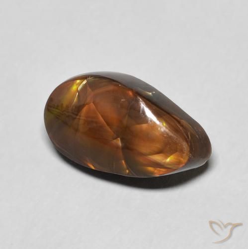 4.45 ct Multicolor Fire Agate Stone, Natural Fire Agate in Fancy Cabochon Shape for Sale