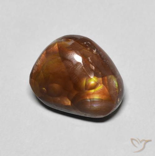 4.91 ct Multicolor Fire Agate Stone, Natural Fire Agate in Fancy Cabochon Shape for Sale