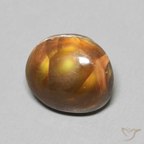 4.08 ct Multicolor Fire Agate Stone, Natural Fire Agate in Fancy Cabochon Shape for Sale