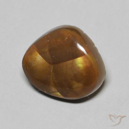 6.04 ct Multicolor Fire Agate Stone, Natural Fire Agate in Fancy Cabochon Shape for Sale
