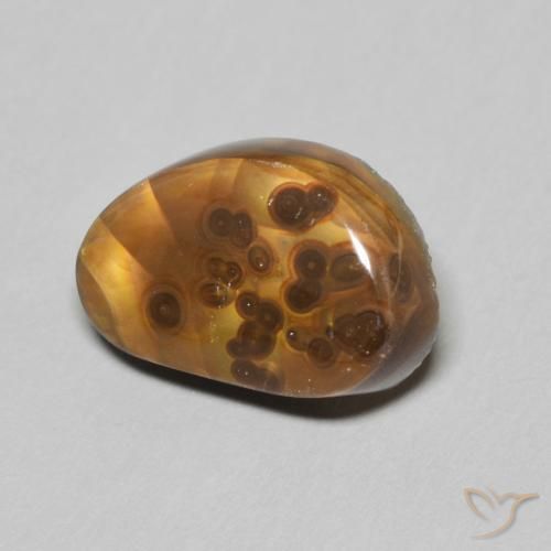 5.12 ct Multicolor Fire Agate Stone, Natural Fire Agate in Fancy Cabochon Shape for Sale