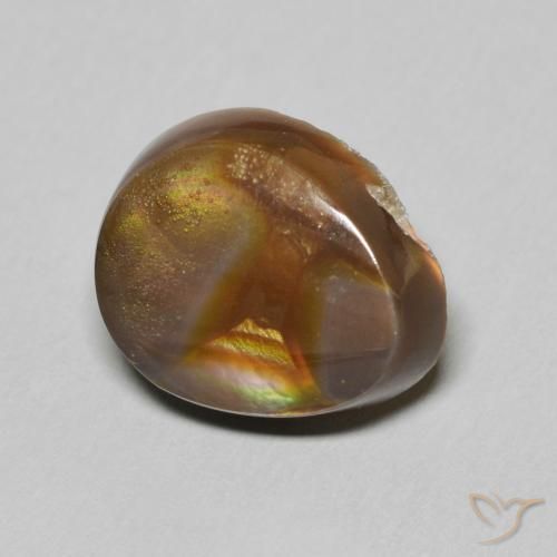 6.13 ct Multicolor Fire Agate Stone, Natural Fire Agate in Fancy Cabochon Shape for Sale