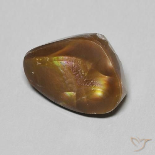 6.05 ct Multicolor Fire Agate Stone, Natural Fire Agate in Fancy Cabochon Shape for Sale