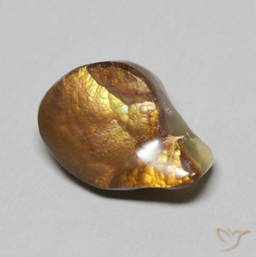 6.47 ct Multicolor Fire Agate Stone, Natural Fire Agate in Fancy Cabochon Shape for Sale