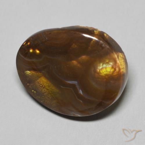 9.70 ct Multicolor Fire Agate Stone, Natural Fire Agate in Fancy Cabochon Shape for Sale