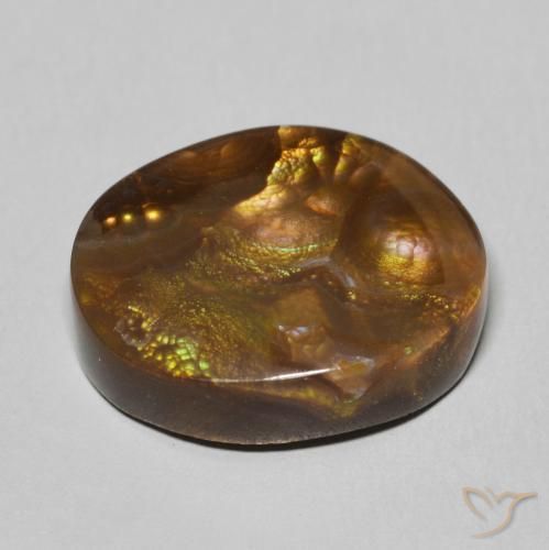 Fire Agate Gemstone in 16.2 x 13 mm Size for Sale, Fire Agate Stone in Multicolor Color