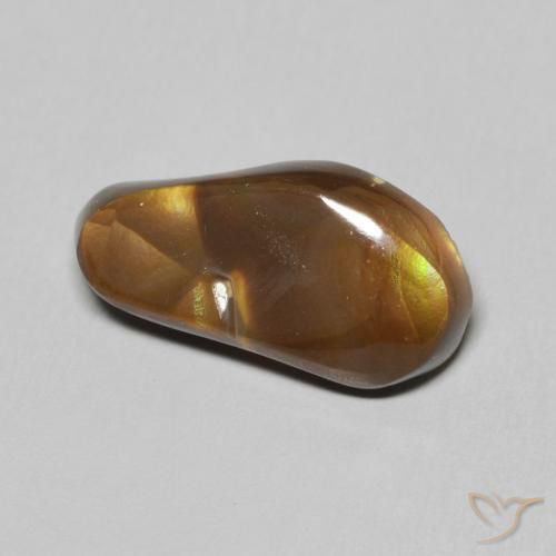 6.15 ct Multicolor Fire Agate Stone, Natural Fire Agate in Fancy Cabochon Shape for Sale