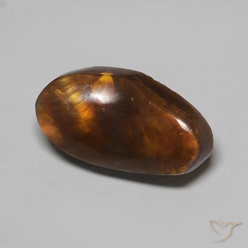 5.59 ct Multicolor Fire Agate Stone, Natural Fire Agate in Fancy Cabochon Shape for Sale