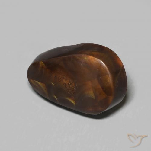 6.73 ct Multicolor Fire Agate Stone, Natural Fire Agate in Fancy Cabochon Shape for Sale
