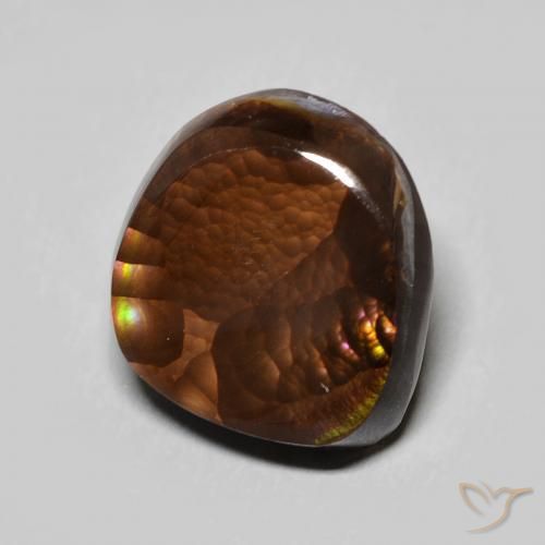 6.14 ct Multicolor Fire Agate Stone, Natural Fire Agate in Fancy Cabochon Shape for Sale