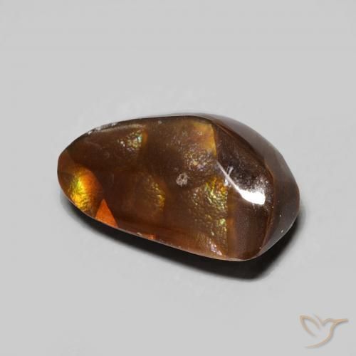 3.62 ct Multicolor Fire Agate Stone, Natural Fire Agate in Fancy Cabochon Shape for Sale