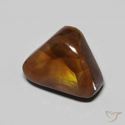 4.17 ct Multicolor Fire Agate Stone, Natural Fire Agate in Trillion Cabochon Shape for Sale