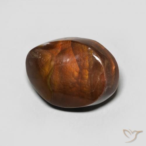 7.06 ct Multicolor Fire Agate Stone, Natural Fire Agate in Fancy Cabochon Shape for Sale