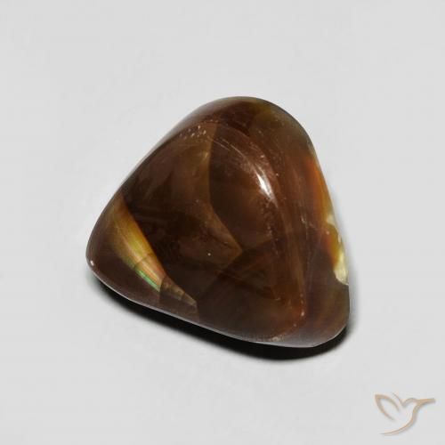 6.59 ct Multicolor Fire Agate Stone, Natural Fire Agate in Fancy Cabochon Shape for Sale