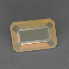 3.40 ct Yellow Fire Opal Gemstone, Fire Opal Gem in Octagon Facet Shape for Sale.