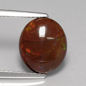 2.78 ct Multicolor Fire Opal Stone, Natural Fire Opal in Oval Cabochon Shape for Sale
