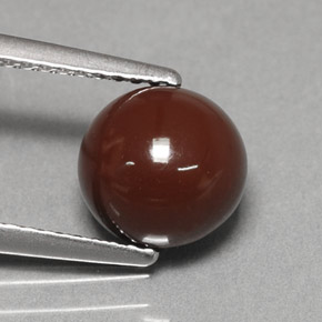 1.90 ct Brown Fire Opal Stone, Natural Fire Opal in Round Cabochon Shape for Sale