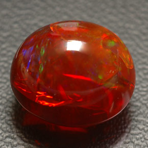 4.55 ct Multicolor Fire Opal Stone, Natural Fire Opal in Oval Cabochon Shape for Sale