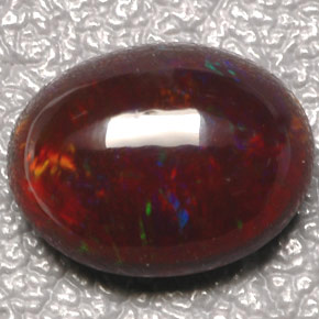 3.35 ct Multicolor Fire Opal Gemstone, Fire Opal Gem in Oval Cabochon Shape for Sale.