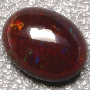 3.35 ct Multicolor Fire Opal Stone, Natural Fire Opal in Oval Cabochon Shape for Sale