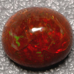 5.69 ct Multicolor Fire Opal Gemstone, Fire Opal Gem in Oval Cabochon Shape for Sale.