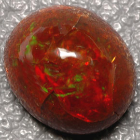 5.69 ct Multicolor Fire Opal Stone, Natural Fire Opal in Oval Cabochon Shape for Sale