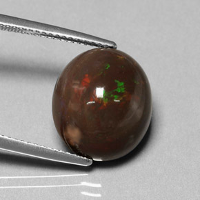 7.95 ct Multicolor Fire Opal Stone, Natural Fire Opal in Oval Cabochon Shape for Sale