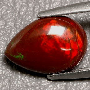 3.09 ct Multicolor Fire Opal Gemstone, Fire Opal Gem in Pear Cabochon Shape for Sale.