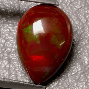 3.09 ct Multicolor Fire Opal Stone, Natural Fire Opal in Pear Cabochon Shape for Sale
