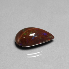 5.89 ct Multicolor Fire Opal Gemstone, Fire Opal Gem in Pear Cabochon Shape for Sale.