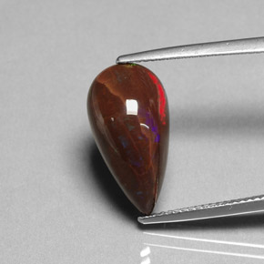 5.89 ct Multicolor Fire Opal Stone, Natural Fire Opal in Pear Cabochon Shape for Sale