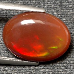6.21 ct Multicolor Fire Opal Stone, Natural Fire Opal in Oval Cabochon Shape for Sale
