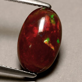 2.76 ct Multicolor Fire Opal Gemstone, Fire Opal Gem in Oval Cabochon Shape for Sale.