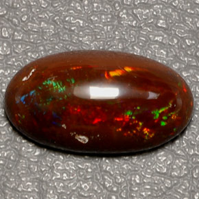 5.06 ct Multicolor Fire Opal Gemstone, Fire Opal Gem in Oval Cabochon Shape for Sale.