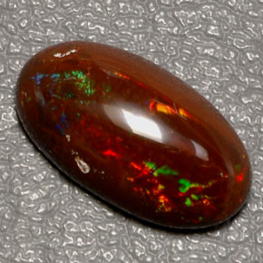5.06 ct Multicolor Fire Opal Stone, Natural Fire Opal in Oval Cabochon Shape for Sale