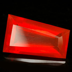 2.89 ct Orange Fire Opal Stone, Natural Fire Opal in Trapezoid Shape for Sale