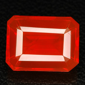 1.92 ct Orange Fire Opal Gemstone, Fire Opal Gem in Octagon Facet Shape for Sale.