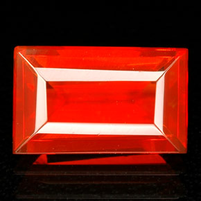 1.47 ct Orange Fire Opal Gemstone, Fire Opal Gem in Baguette Facet Shape for Sale.